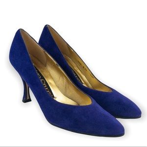 Vintage Suede Pump Heels, Purple